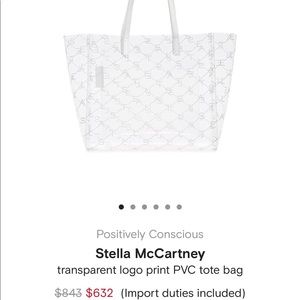 stella mccartney clear PVC logo tote